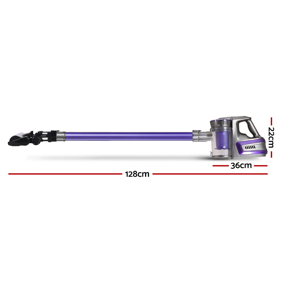 Devanti Handheld Vacuum Cleaner Cordless Roller Brush Head 150W Purple