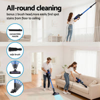 Devanti Stick Vacuum Cleaner Brushless Cordless 350W Blue