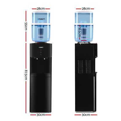 Devanti Water Cooler Dispenser Stand 22L Bottle Black - Hot & Cold