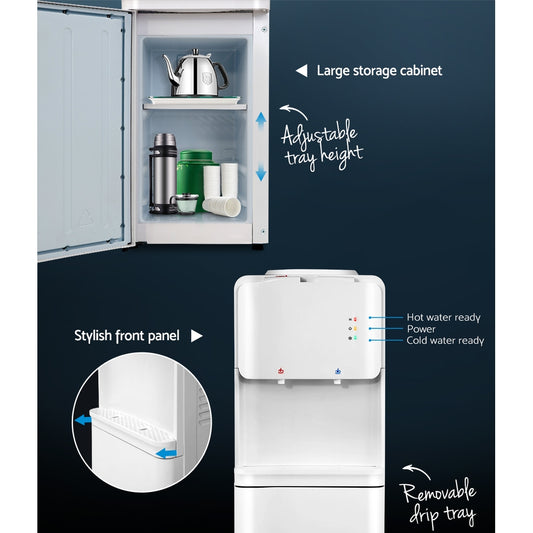 Devanti Water Cooler Dispenser Stand 22L White - Hot & Cold