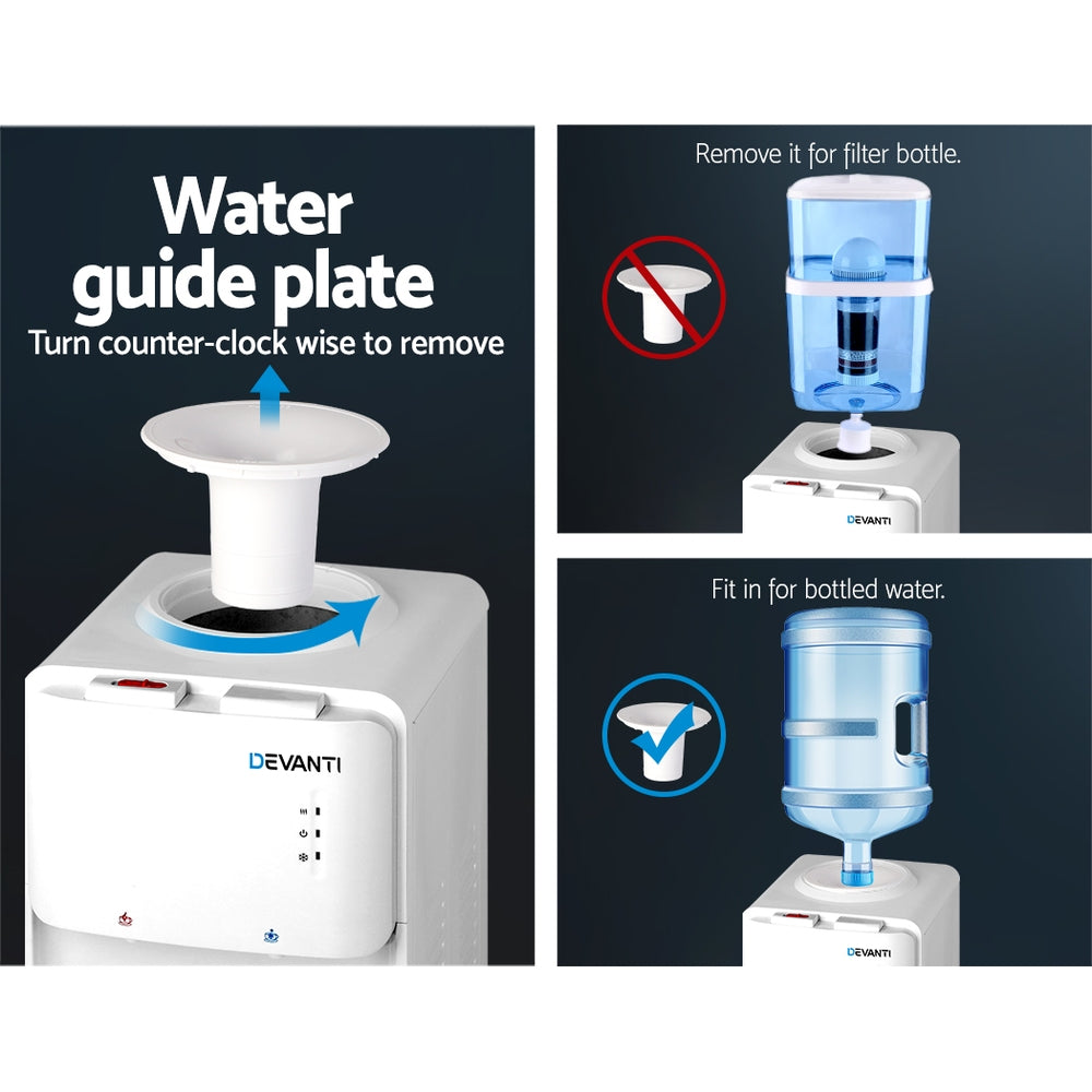 Devanti Water Cooler Dispenser Stand 22L White - Hot & Cold