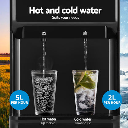 Devanti Water Cooler Dispenser Bench Top 22L Black - Hot & Cold