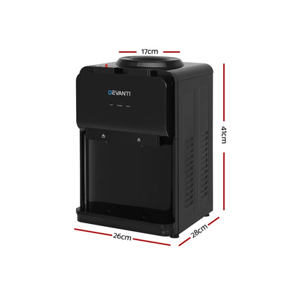 Devanti Water Cooler Dispenser Bench Top 22L Black - Hot & Cold