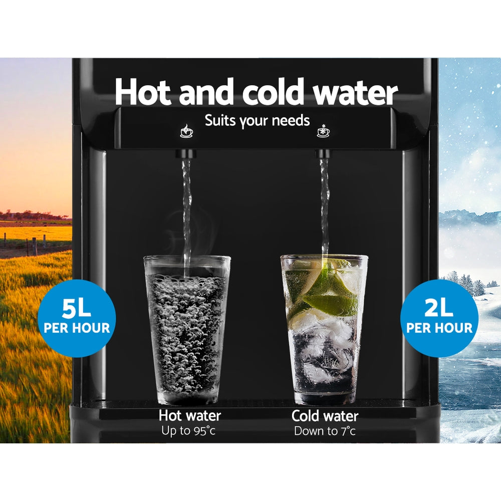 Devanti Water Cooler Dispenser Bench Top 22L Black - Hot & Cold