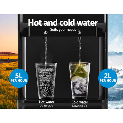 Devanti Water Cooler Dispenser Bench Top 22L Black - Hot & Cold