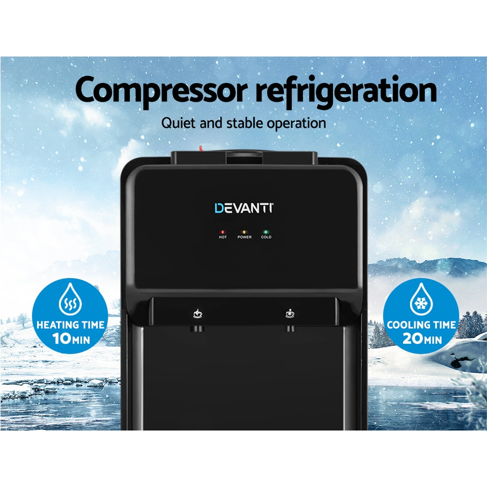 Devanti Water Cooler Dispenser Bench Top 22L Black - Hot & Cold
