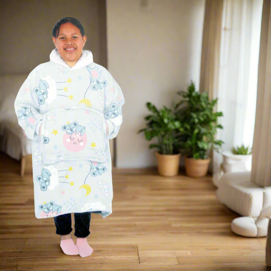 Girls Comfy Warm Blanket Hoodie with Sherpa Fleece Reverse Koala