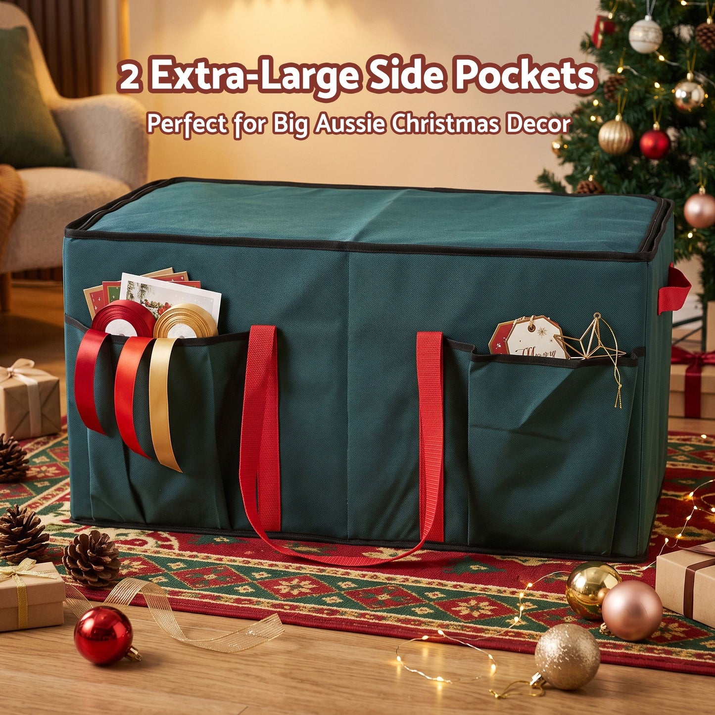 Jingle Jollys Christmas Baubles Storage Box 128 Slots Decor Ornaments Container