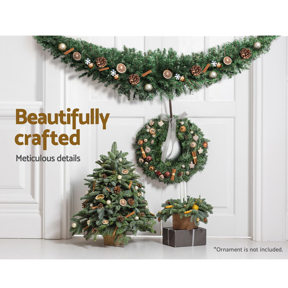 Jingle Jollys 2.4m Christmas Garland Xmas Decorations Green Wedding Party