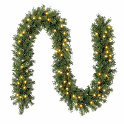 Jingle Jollys 2.7M Christmas Garland 8 Mode LED Lights Timing 200Tips Xmas Decor