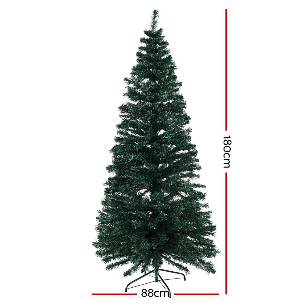 Jingle Jollys 1.8m Christmas Tree Optic Fibre LED Xmas tree 300 Tips