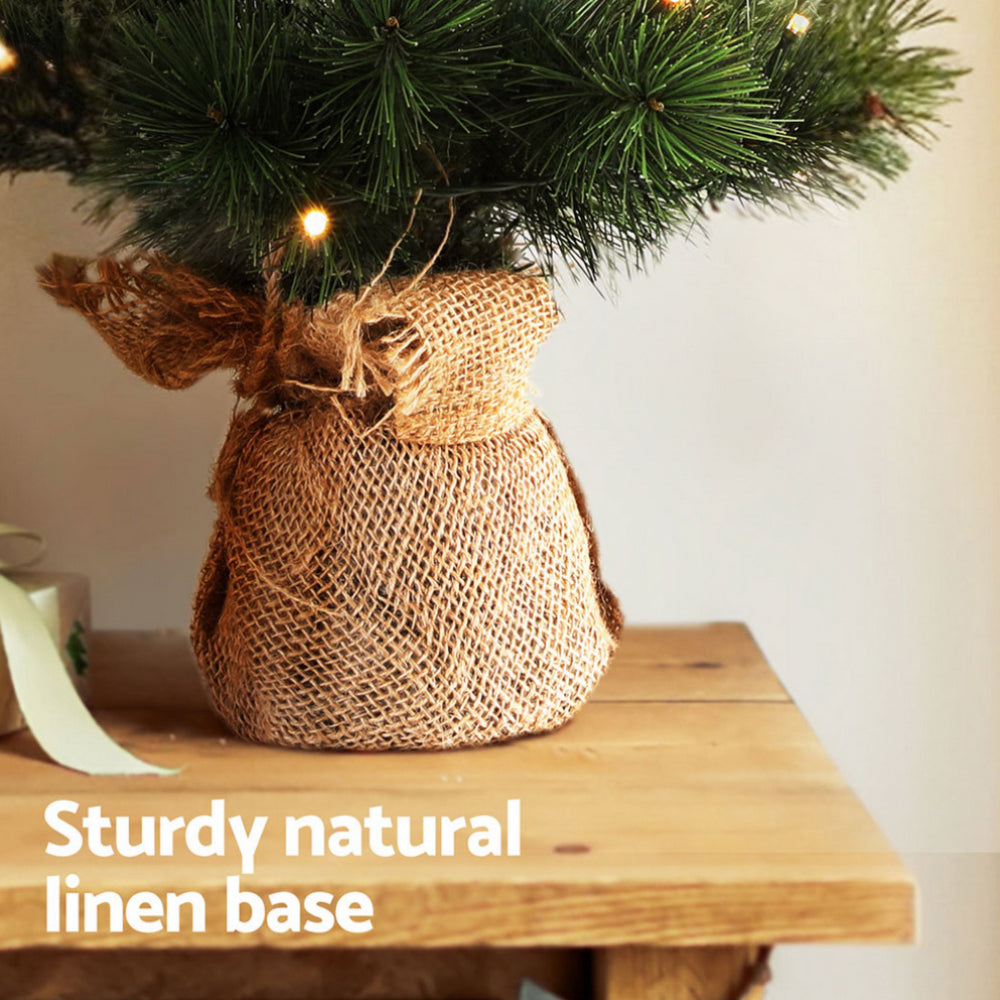 Jingle Jollys Christmas Tree 60CM Mini Tabletop 8 Light Modes Timer Xmas Tree