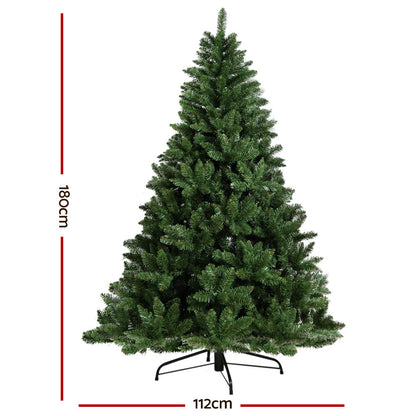 Jingle Jollys Christmas Tree 1.8m Green Xmas Tree Decorations 800 Tips