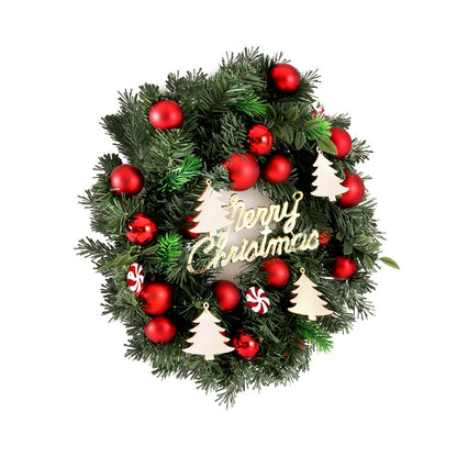 Jingle Jollys Christmas Wreath 40CM Xmas Garland Baubles Ornaments Party Decor