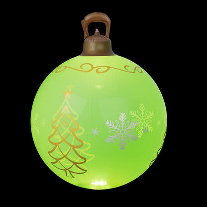 Jingle Jollys Christmas Inflatable Ball Led 60cm Tree Decoration Bauble Green