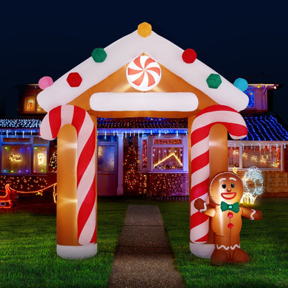 Jingle Jollys Christmas Inflatable Archwary Ginger 2.8M Illuminated Decorations