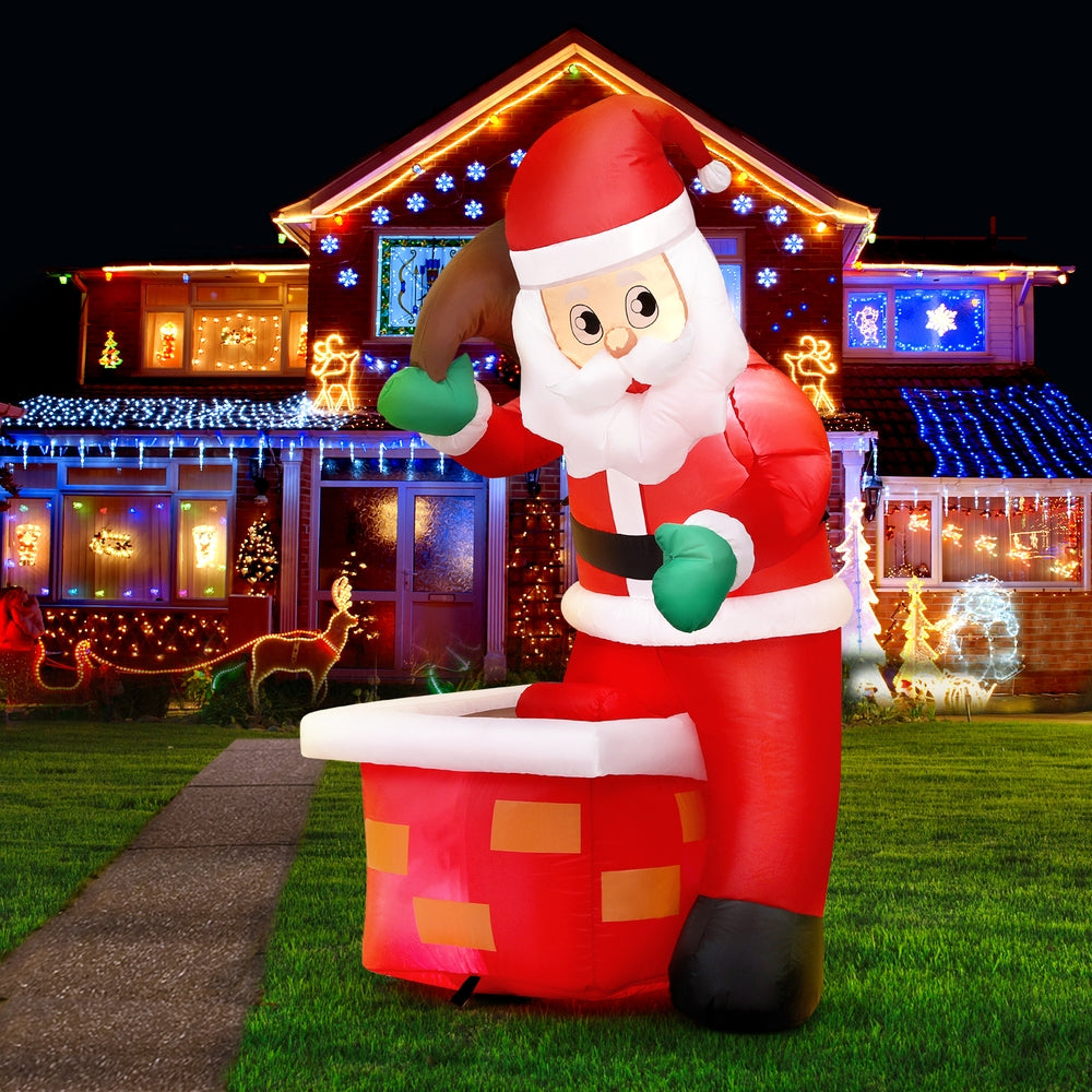 Jingle Jollys Christmas Inflatable Santa Illuminated Decorations