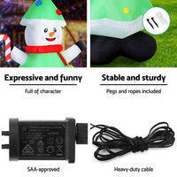 Jingle Jollys Christmas Inflatable Snowman Tree 2.75M Height LED Decorations Illuminated