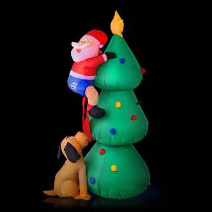 Jingle Jollys Christmas Inflatable Santa Tree 1.8M Illuminated Decorations