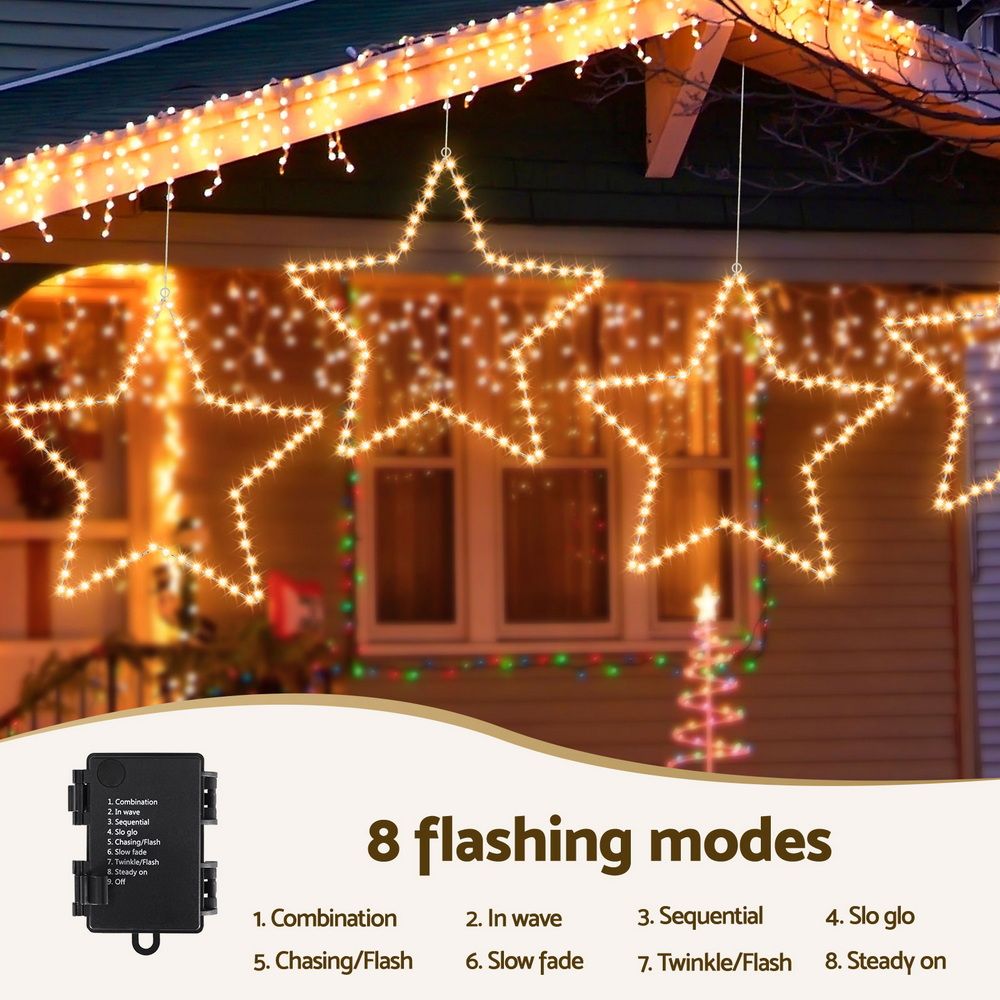 Jingle Jollys Christmas Lights 50cm Star 70 LED Xmas Decorations