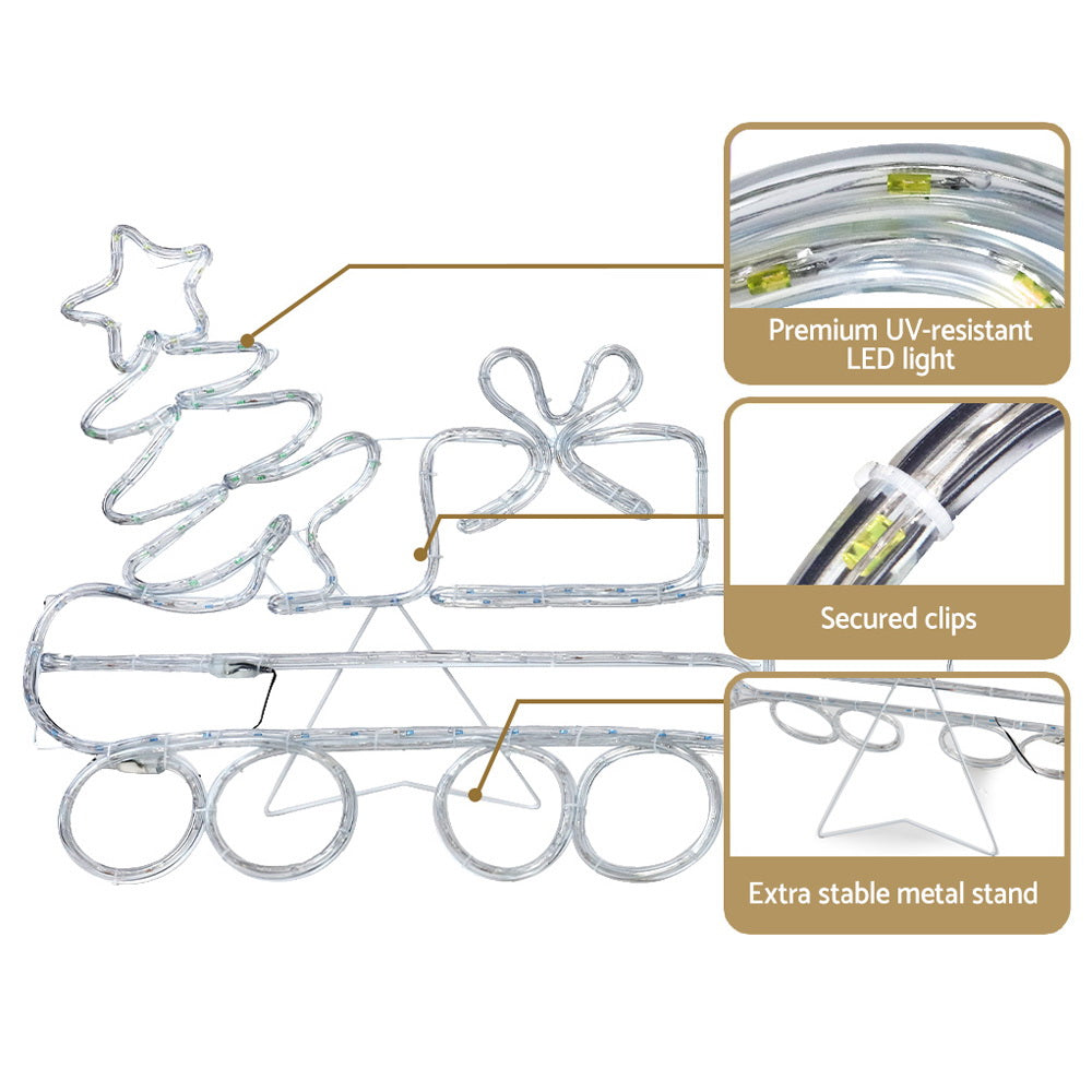 Jingle Jollys Christmas Lights 210cm Train 631 LED Decorations