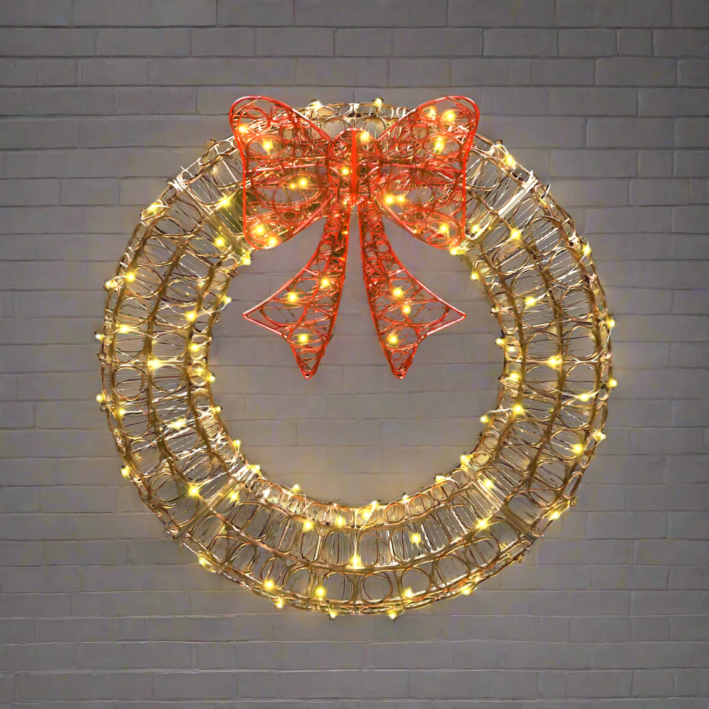 Jingle Jollys Christmas Lights 60cm Motif 160 LED Solar Wreath Xmas Decorations