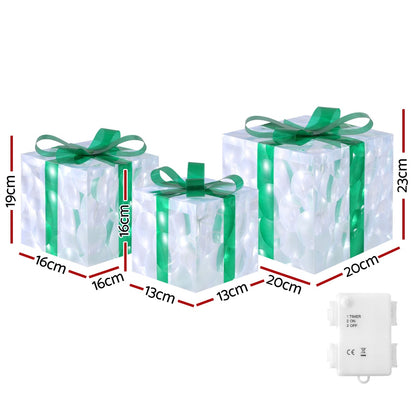 Jingle Jollys Christmas Lights 70 LED Fairy Light Gift Box 3pcs Decorations Set