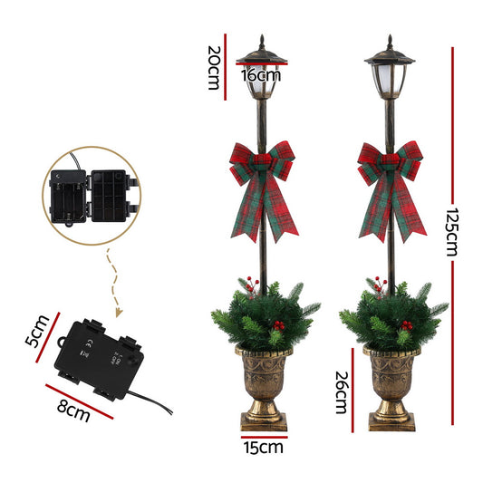 Jingle Jollys Christmas Lights 125cm Lamp Post 50 LED Fairy Light Decorations