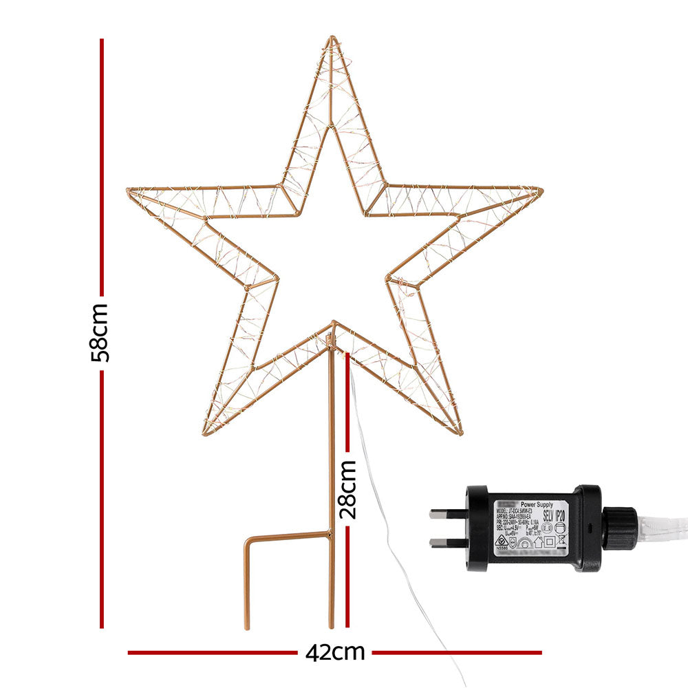 Jingle Jollys Christmas Lights 100 LED Fairy Light Ground Star Garden Decoration