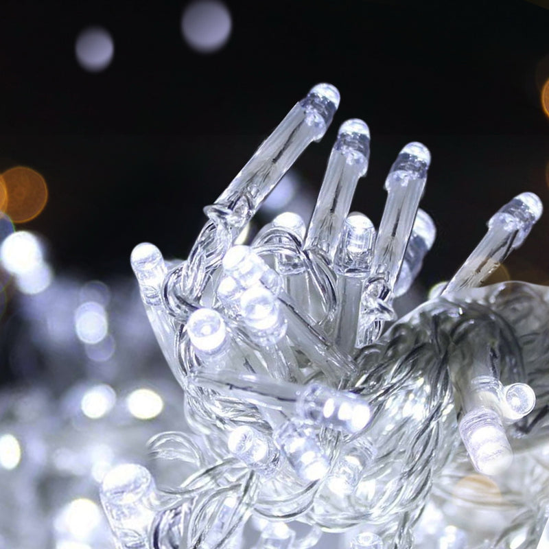 100M Christmas Lights String Fairy Light 500 LED Cool White Jingle Jollys