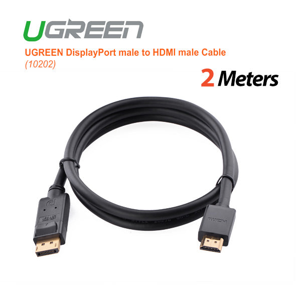 UGREEN DisplayPort male to HDMI male Cable 2M (10202)