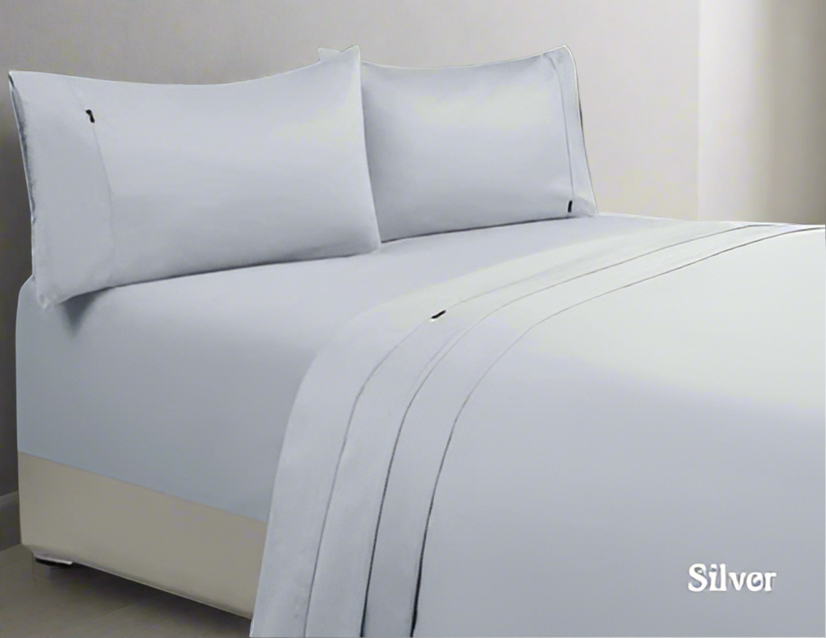 1000tc egyptian cotton sheet set 1 queen silver