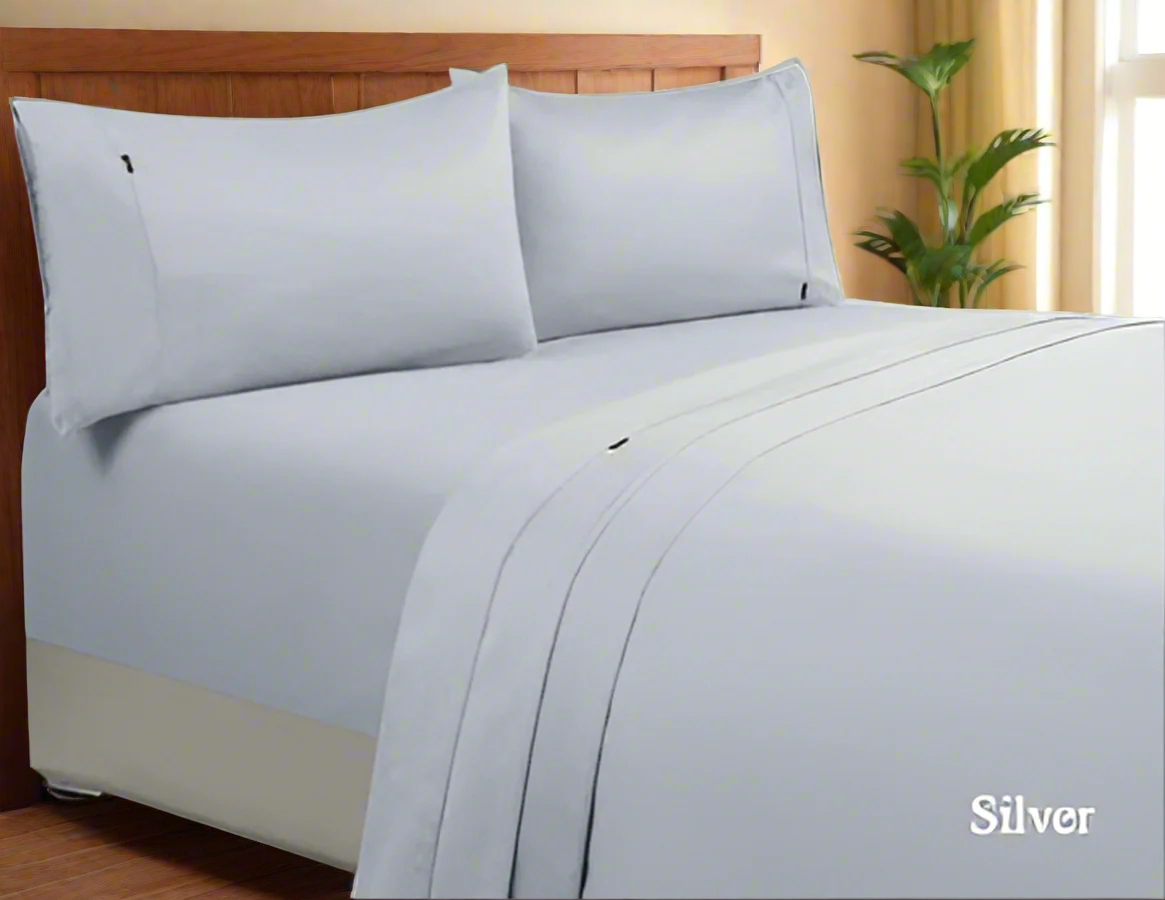 1000tc egyptian cotton sheet set 1 queen silver