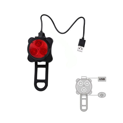 Waterproof Bicycle Bike Lights Front Rear Tail Light Lamp USB Rechargeable IPX4