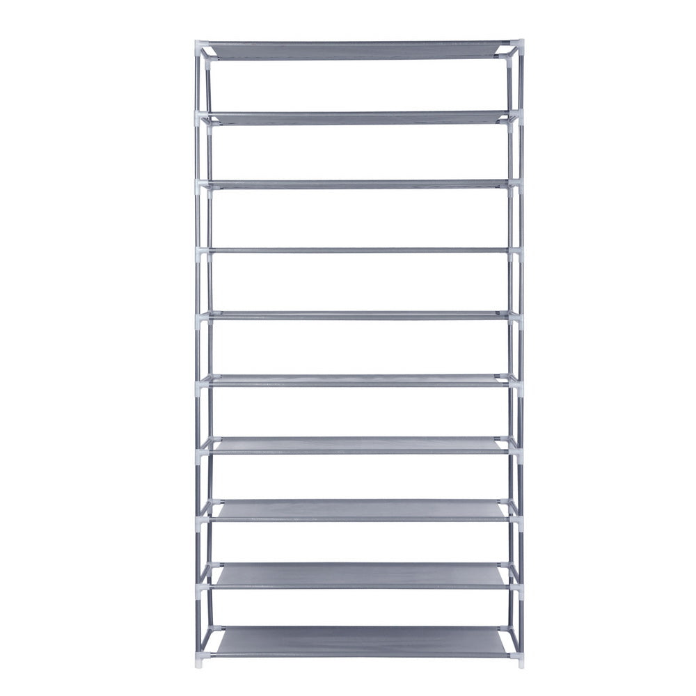 Artiss 10-Tier Shoe Rack Stackable 50 Pairs Grey