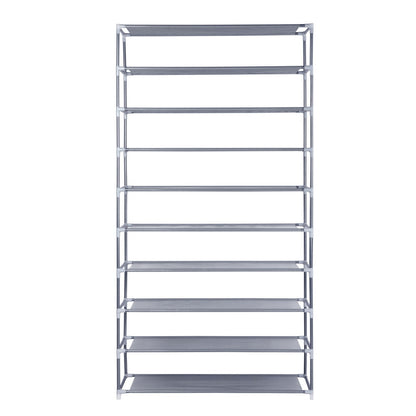 Artiss 10-Tier Shoe Rack Stackable 50 Pairs Grey