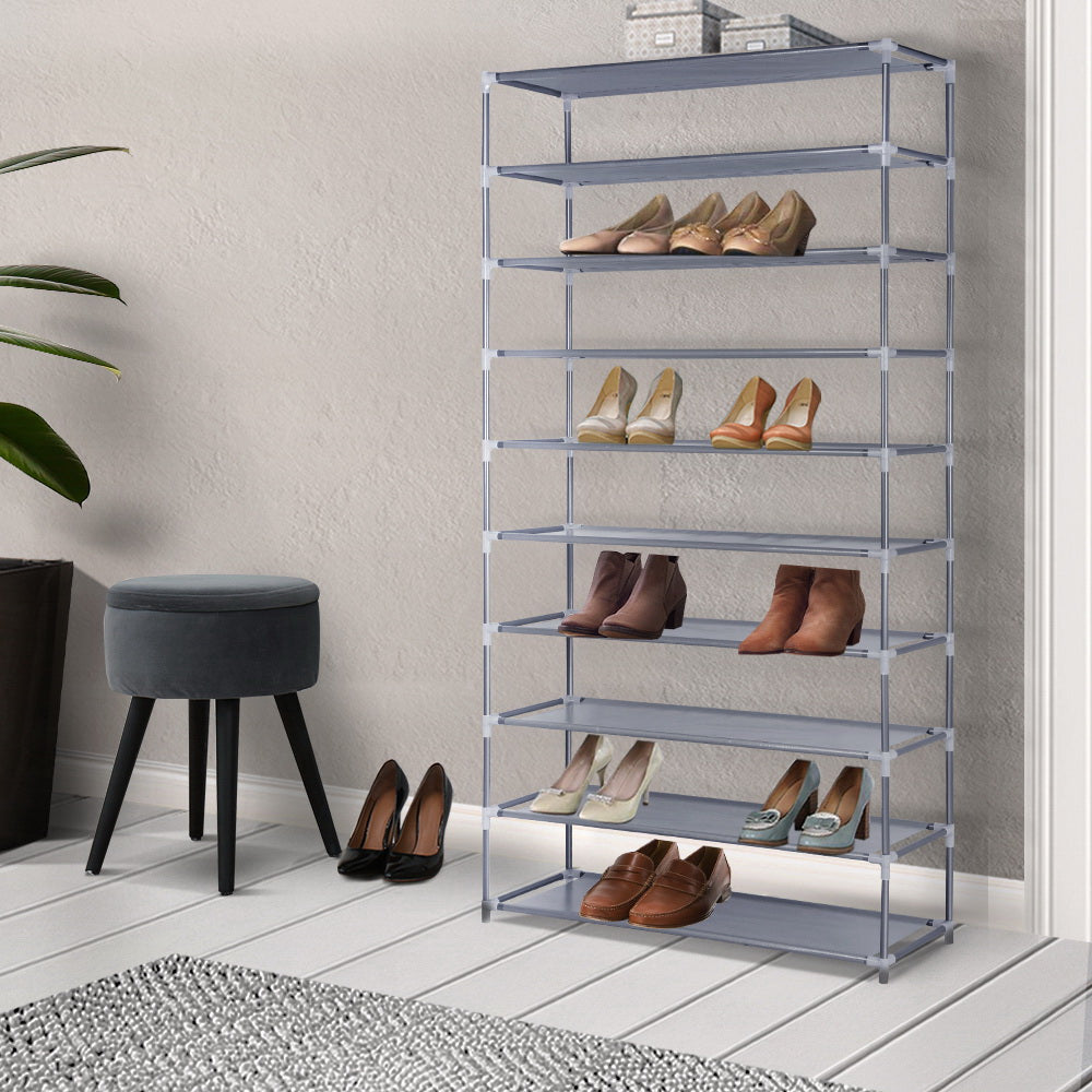 Artiss 10-Tier Shoe Rack Stackable 50 Pairs Grey