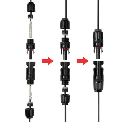 10 Pairs Solar Panel Connectors 30A Line Plug Socket Male & Female IP67 PV Cable