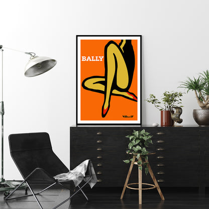 Wall Art 80cmx120cm Orange Legs Black Frame Canvas