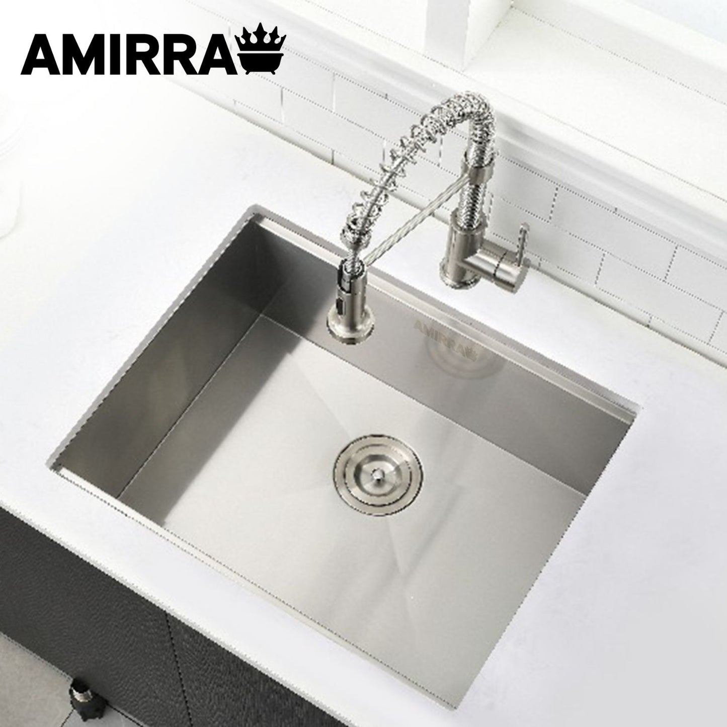 AMIRRA Kitchen Stainless Steel Sink 450mm x 300mm (Silver) AMR-KS-104-LH