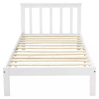 EKKIO Single Wooden Bed Frame (White)