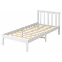 EKKIO Single Wooden Bed Frame (White)