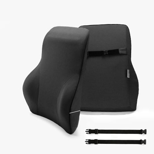 GOMINIMO Memory Foam Lumbar Support Pillow with Adjustable Dual Strap (Black) GO-LSP-101-JYM