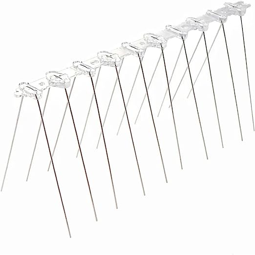 NOVEDEN 20Pcs X 25CM Anti Bird Repellent Stainless Steel Bird Spikes (Silver)