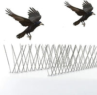 NOVEDEN 20Pcs X 25CM Anti Bird Repellent Stainless Steel Bird Spikes (Silver)