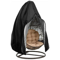 NOVEDEN Patio Hanging Chair Cover with Zipper - 115cm D x 190cm H (Black)