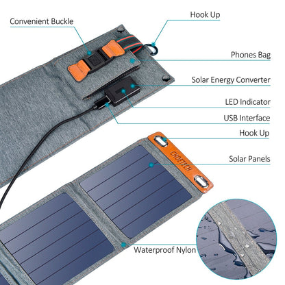 CHOETECH SC004 14W USB Foldable Solar Powered Charger