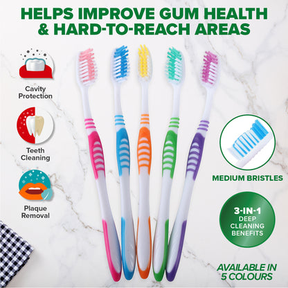 1st Care 180PCE Toothbrushes Medium Bristles Assorted Colours