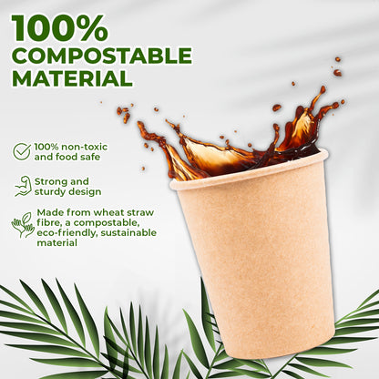 Party Central 1000PCE 250ml Coffee Cups Disposable Recycable 6.5 x 9cm