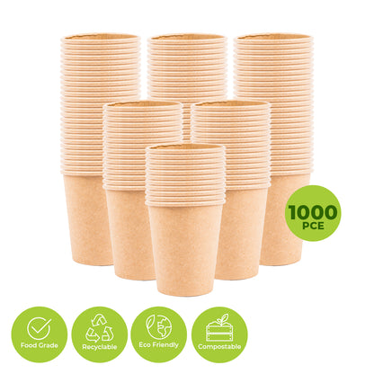 Party Central 1000PCE 250ml Coffee Cups Disposable Recycable 6.5 x 9cm